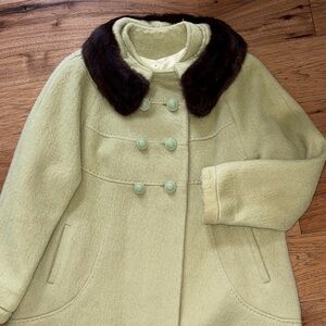 VINTAGE Tailor Made Wool Coat with Fur Collar